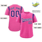 Custom Pink Purple Classic Style Personalized Full Button Authentic Baseball Jersey Limited