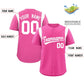 Custom Pink White Classic Style Personalized Full Button Authentic Baseball Jersey Limited