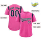 Custom Pink Navy Classic Style Personalized Full Button Authentic Baseball Jersey Limited