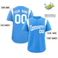 Custom Powder Blue White Classic Style Personalized Full Button Authentic Baseball Jersey Limited