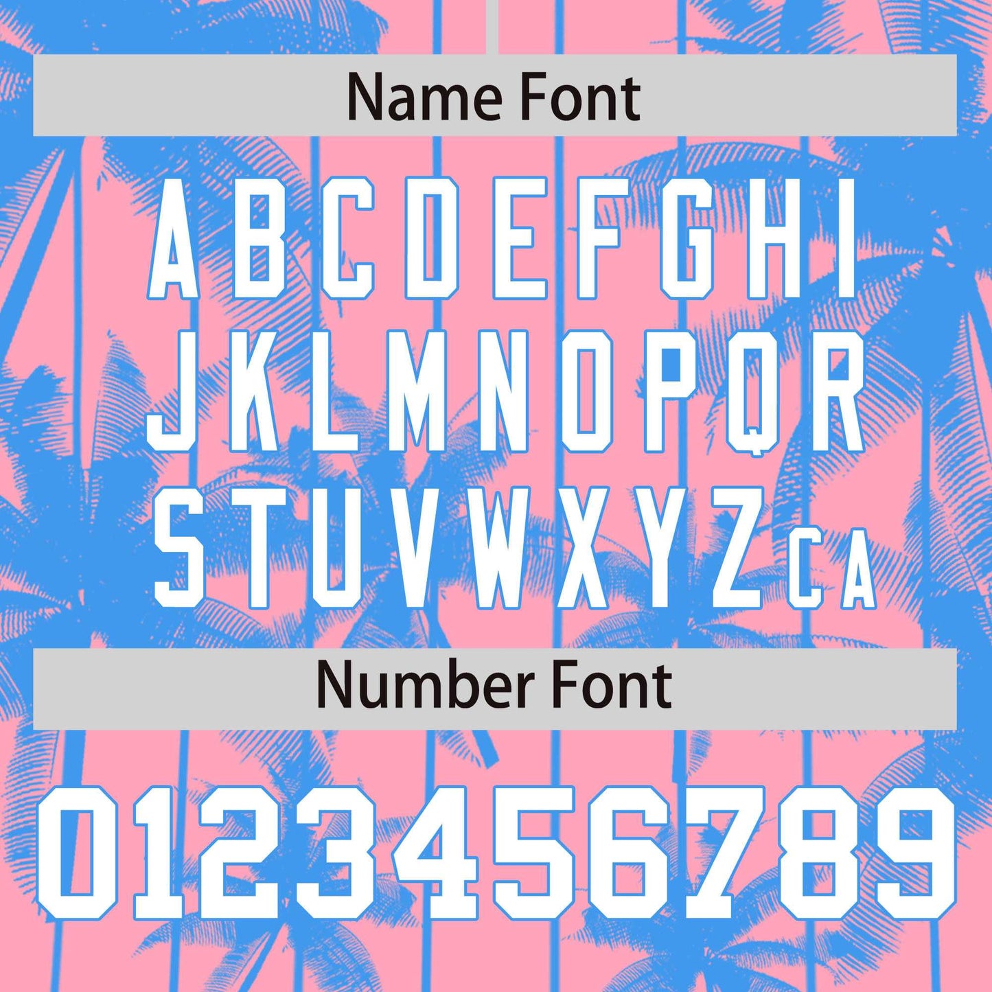 Custom Light Pink Powder Blue Pinstripe Coconut Tree Pattern Authentic Baseball Jersey Limited