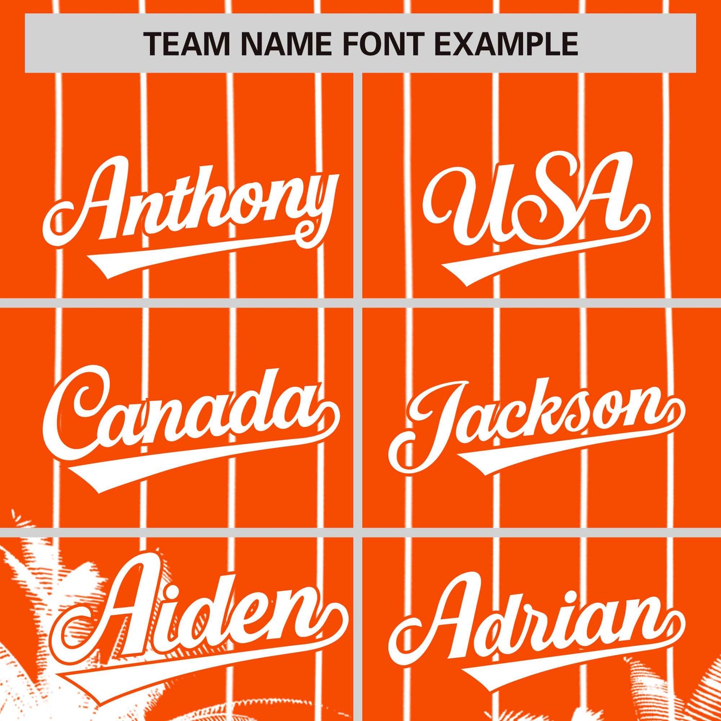 Custom Orange White Pinstripe Coconut Tree Pattern Authentic Baseball Jersey Limited