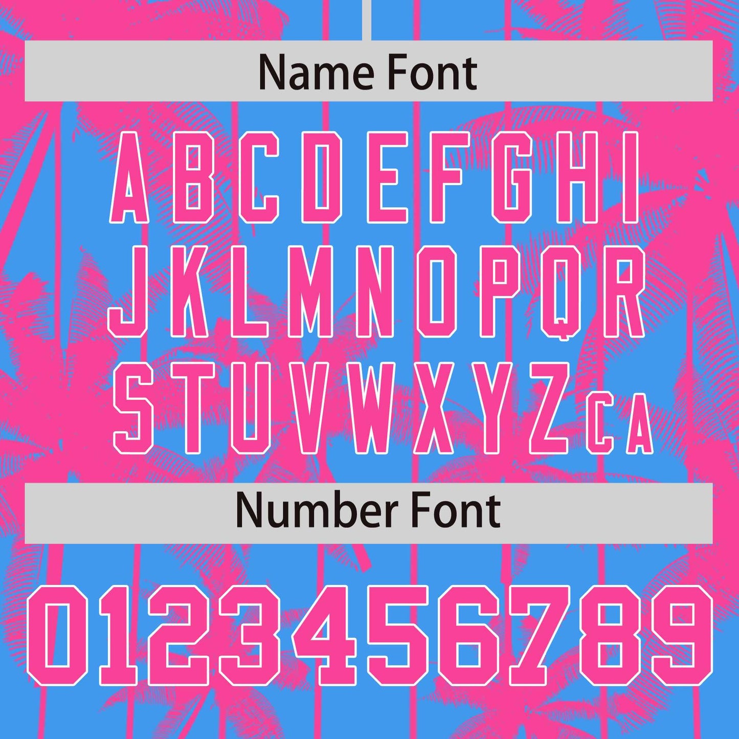 Custom Powder Blue Pink Pinstripe Coconut Tree Pattern Authentic Baseball Jersey Limited