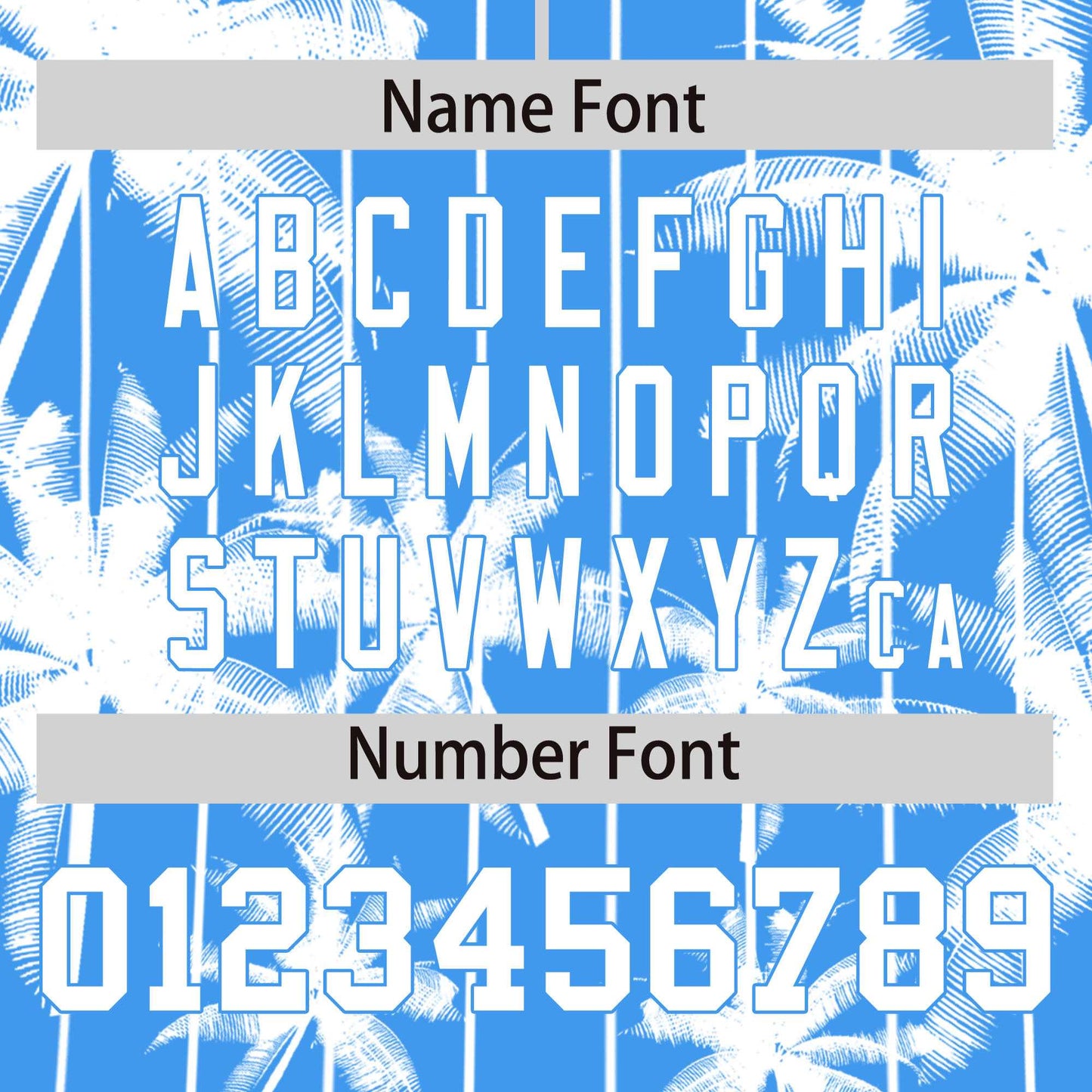 Custom Powder Blue White Pinstripe Coconut Tree Pattern Authentic Baseball Jersey Limited