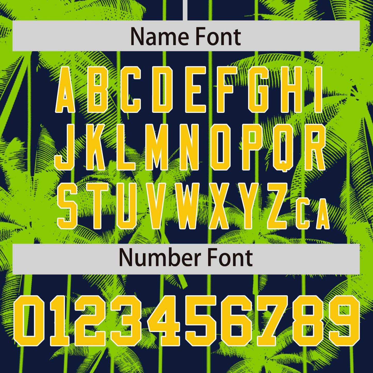 Custom Navy Neon Green Pinstripe Coconut Tree Pattern Authentic Baseball Jersey Limited