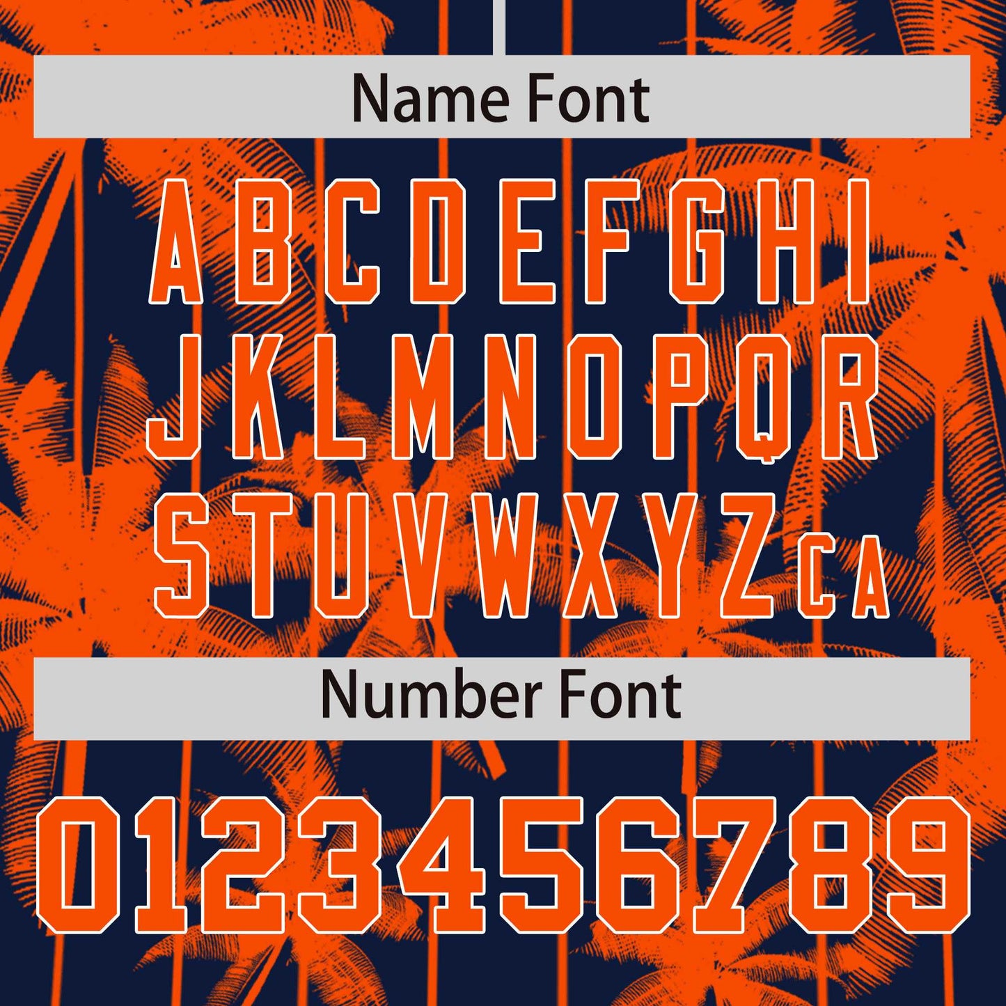 Custom Navy Orange Pinstripe Coconut Tree Pattern Authentic Baseball Jersey Limited