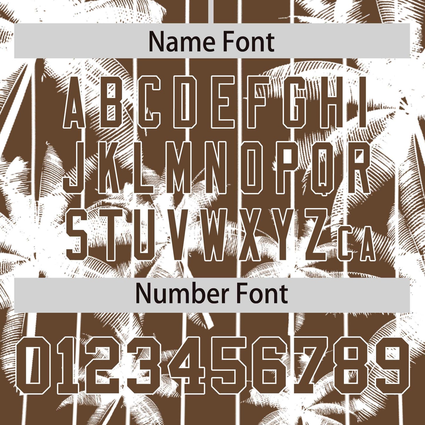 Custom Light Brown White Pinstripe Coconut Tree Pattern Authentic Baseball Jersey Limited