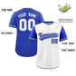 Custom White Royal Color Block Personalized Raglan Sleeves Authentic Baseball Jersey Limited
