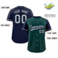 Custom Midnight Green Navy Color Block Personalized Raglan Sleeves Authentic Baseball Jersey Limited