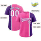 Custom Pink Purple-White Personalized Color Block Authentic Baseball Jersey Limited