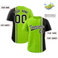 Custom Neon Green Black-White Personalized Color Block Authentic Baseball Jersey Limited