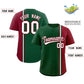 Custom Green Crimson-White Personalized Color Block Authentic Baseball Jersey Limited