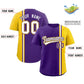 Custom Purple Gold-White Personalized Color Block Authentic Baseball Jersey Limited
