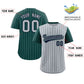 Custom Gray Midnight Green Pinstripe Personalized Raglan Sleeves Authentic Baseball Jersey Limited