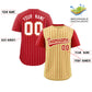 Custom Khaki Red Pinstripe Personalized Raglan Sleeves Authentic Baseball Jersey Limited
