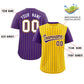 Custom Gold Purple Pinstripe Personalized Raglan Sleeves Authentic Baseball Jersey Limited