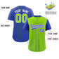 Custom Neon Green Royal Pinstripe Personalized Raglan Sleeves Authentic Baseball Jersey Limited