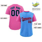 Custom Powder Blue Pink Pinstripe Personalized Raglan Sleeves Authentic Baseball Jersey Limited
