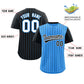 Custom Powder Blue Black Pinstripe Personalized Raglan Sleeves Authentic Baseball Jersey Limited