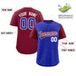 Custom Royal Crimson Pinstripe Personalized Raglan Sleeves Authentic Baseball Jersey Limited