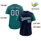 Custom Navy Midnight Green Pinstripe Personalized Raglan Sleeves Authentic Baseball Jersey Limited
