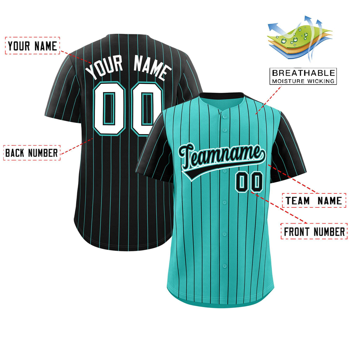 Custom Bright Green Black Pinstripe Personalized Raglan Sleeves Authentic Baseball Jersey Limited