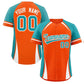 Custom Orange Aqua-White Personalized Color Block Authentic Baseball Jersey