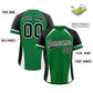 Custom Kelly Green Black-White Personalized Color Block Authentic Baseball Jersey Limited