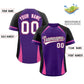 Custom Purple Black-Pink Personalized Color Block Authentic Baseball Jersey Limited