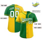 Custom Kelly Green Gold Personalized Symmetrical Gradient Design Authentic Baseball Jersey Limited