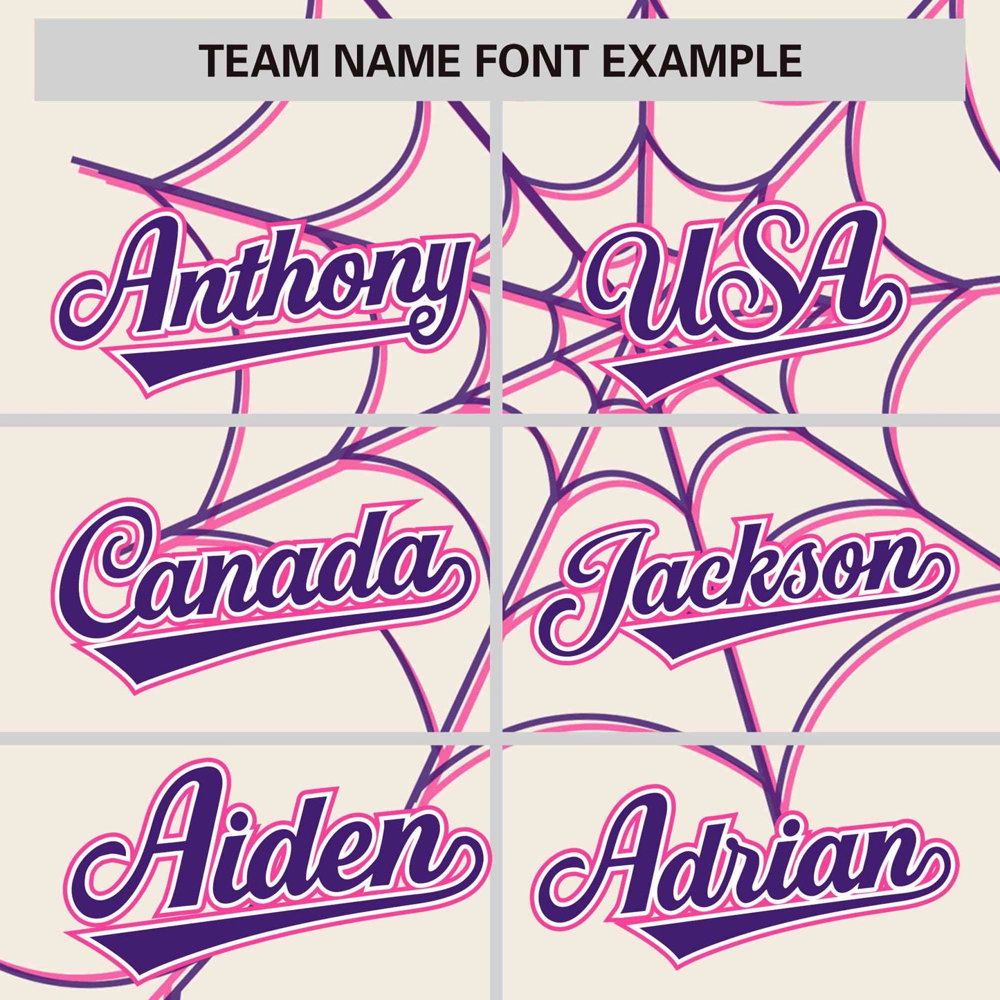 Custom Cream Purple Spider Web Pattern Raglan Sleeves Authentic Baseball Jersey Limited