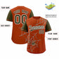 Custom Texas Orange Olive Spider Web Pattern Raglan Sleeves Authentic Baseball Jersey Limited