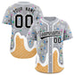 Custom Gray Ice Cream Cone Graffiti Pattern Fashion Authentic Baseball Jersey