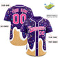 Custom Purple Ice Cream Cone Graffiti Pattern Fashion Authentic Baseball Jersey Limited