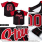 Custom Black Red Stripe Fashion Raglan Sleeves Authentic Baseball Jersey Limited