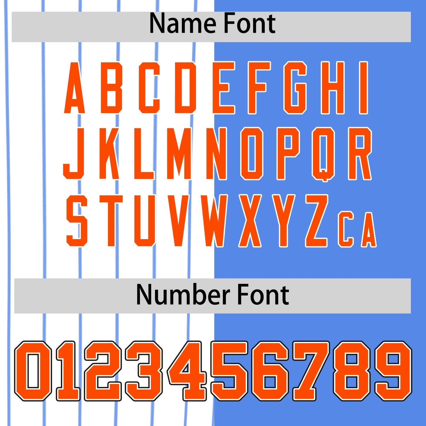 Custom White Powder Blue and Orange Pinstripe Personalized Raglan Sleeves Authentic Baseball Jersey Limited