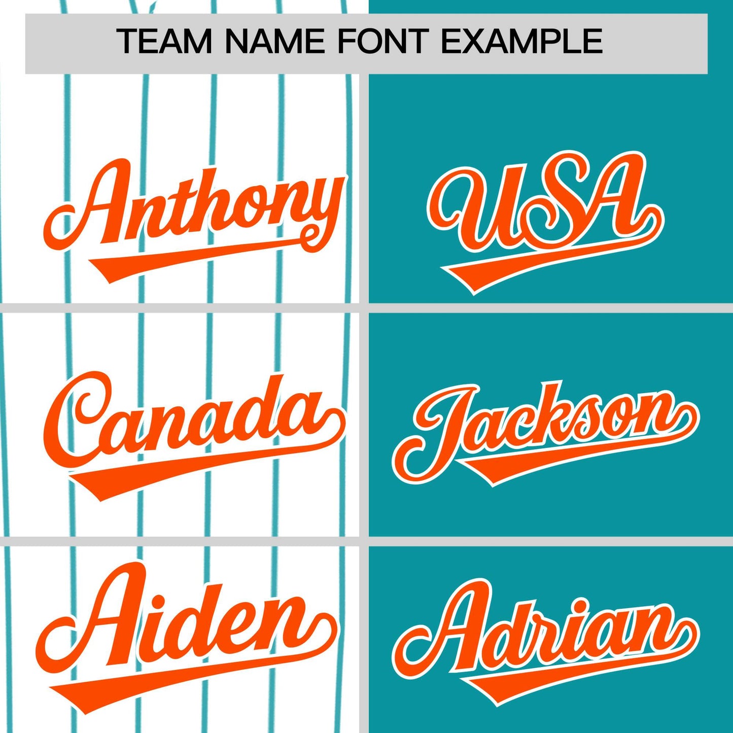 Custom White Aqua and Orange Pinstripe Personalized Raglan Sleeves Authentic Baseball Jersey Limited