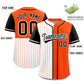 Custom White Orange and Black Pinstripe Personalized Raglan Sleeves Authentic Baseball Jersey Limited