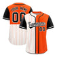 Custom White Orange and Black Pinstripe Personalized Raglan Sleeves Authentic Baseball Jersey