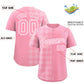 Custom Light Pink Rhombus Design Authentic Baseball Jersey Limited