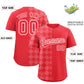 Custom Light Red Rhombus Design Authentic Baseball Jersey Limited