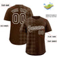 Custom Brown Rhombus Design Authentic Baseball Jersey Limited