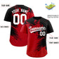 Custom Black Red Personalized Ink Pattern Authentic Baseball Jersey Limited
