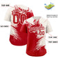 Custom Cream Red Personalized Ink Pattern Authentic Baseball Jersey Limited