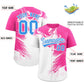 Custom Pink White Personalized Ink Pattern Authentic Baseball Jersey Limited