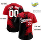 Custom Red Black Personalized Ink Pattern Authentic Baseball Jersey Limited