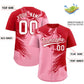 Custom Red Light Pink Personalized Ink Pattern Authentic Baseball Jersey Limited
