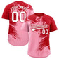 Custom Red Light Pink Personalized Ink Pattern Authentic Baseball Jersey