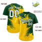 Custom Green Gold Personalized Ink Pattern Authentic Baseball Jersey Limited