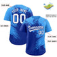 Custom Powder Blue Royal Personalized Ink Pattern Authentic Baseball Jersey Limited